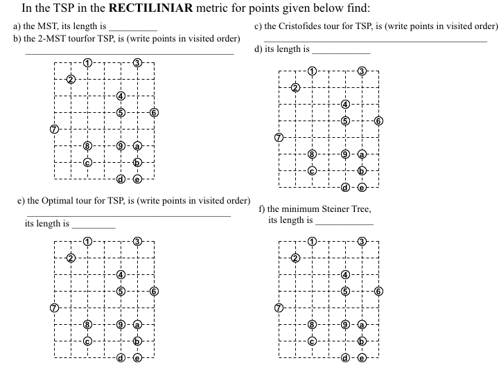 Solved In the TSP in the RECTILINIAR metric for points given