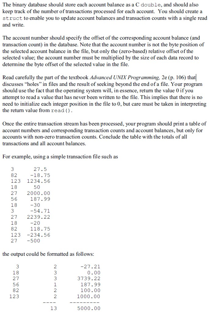Write A C Program That Uses The UNIX File I O System Chegg