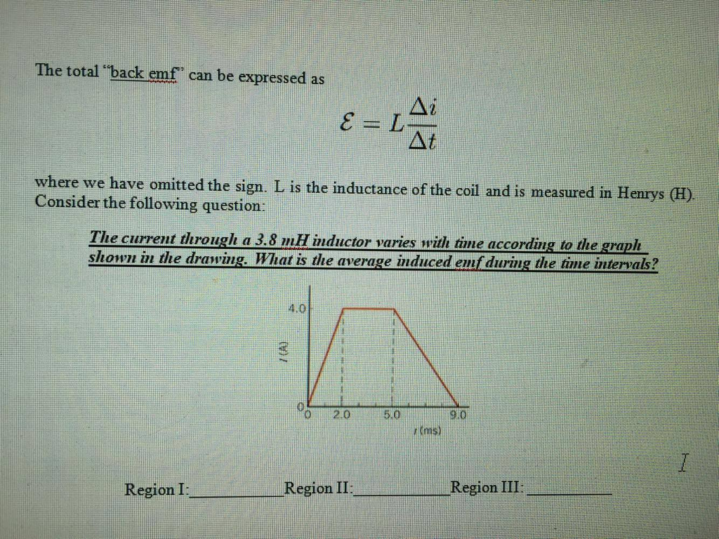 Solved The total "back emf can be expressed as At where we