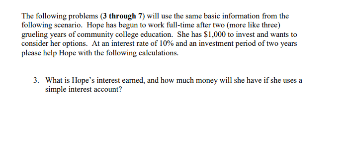 Solved The following problems (3 through 7) will use the | Chegg.com