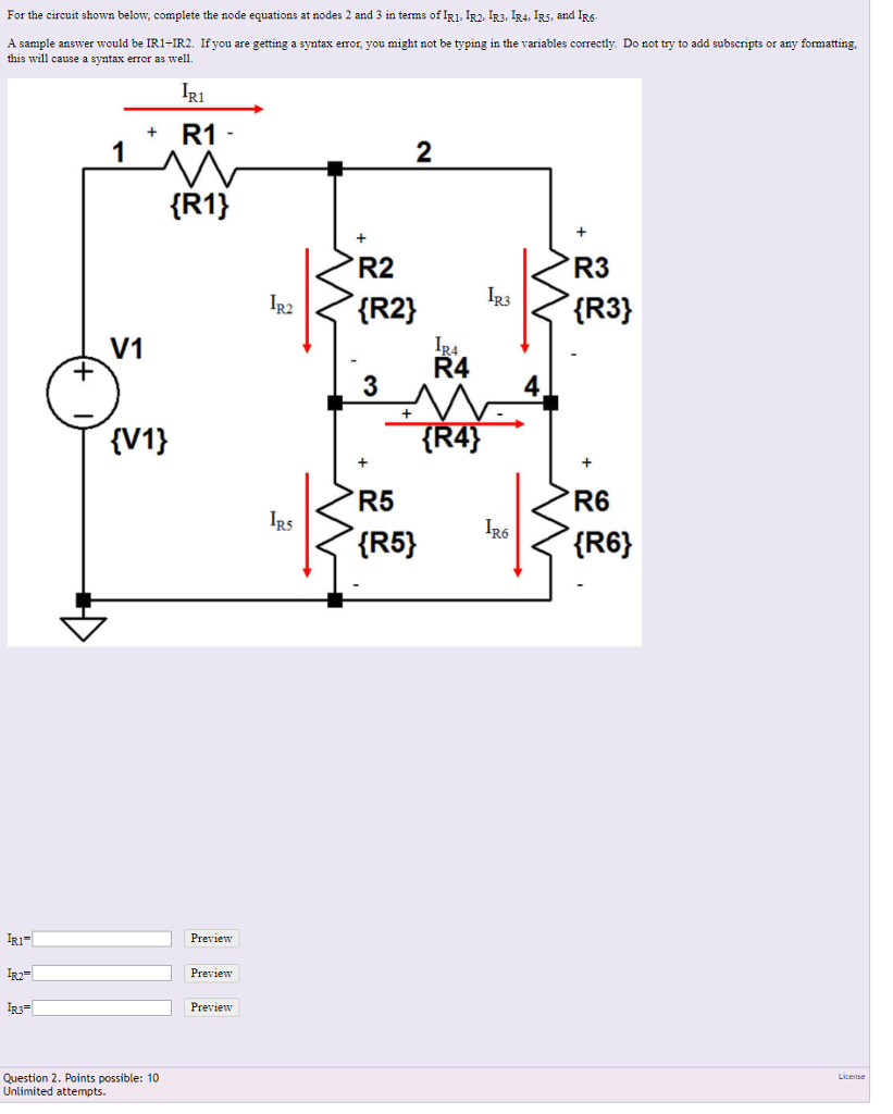 Solved For the circuit shown below, complete the node | Chegg.com