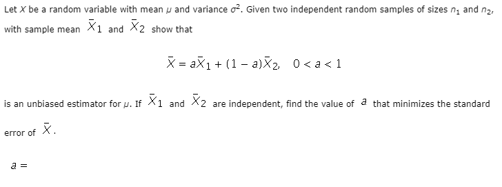 Solved Let X be a random variable with mean ? and variance | Chegg.com