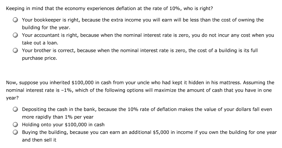 Solved 2. Implications of inflation and deflation Suppose | Chegg.com