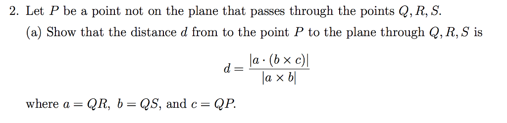 Solved 2. Let P be a point not on the plane that passes | Chegg.com
