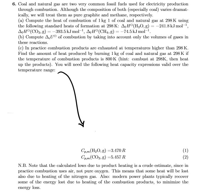 Solved (Question in image below) Coal and natural gas are | Chegg.com