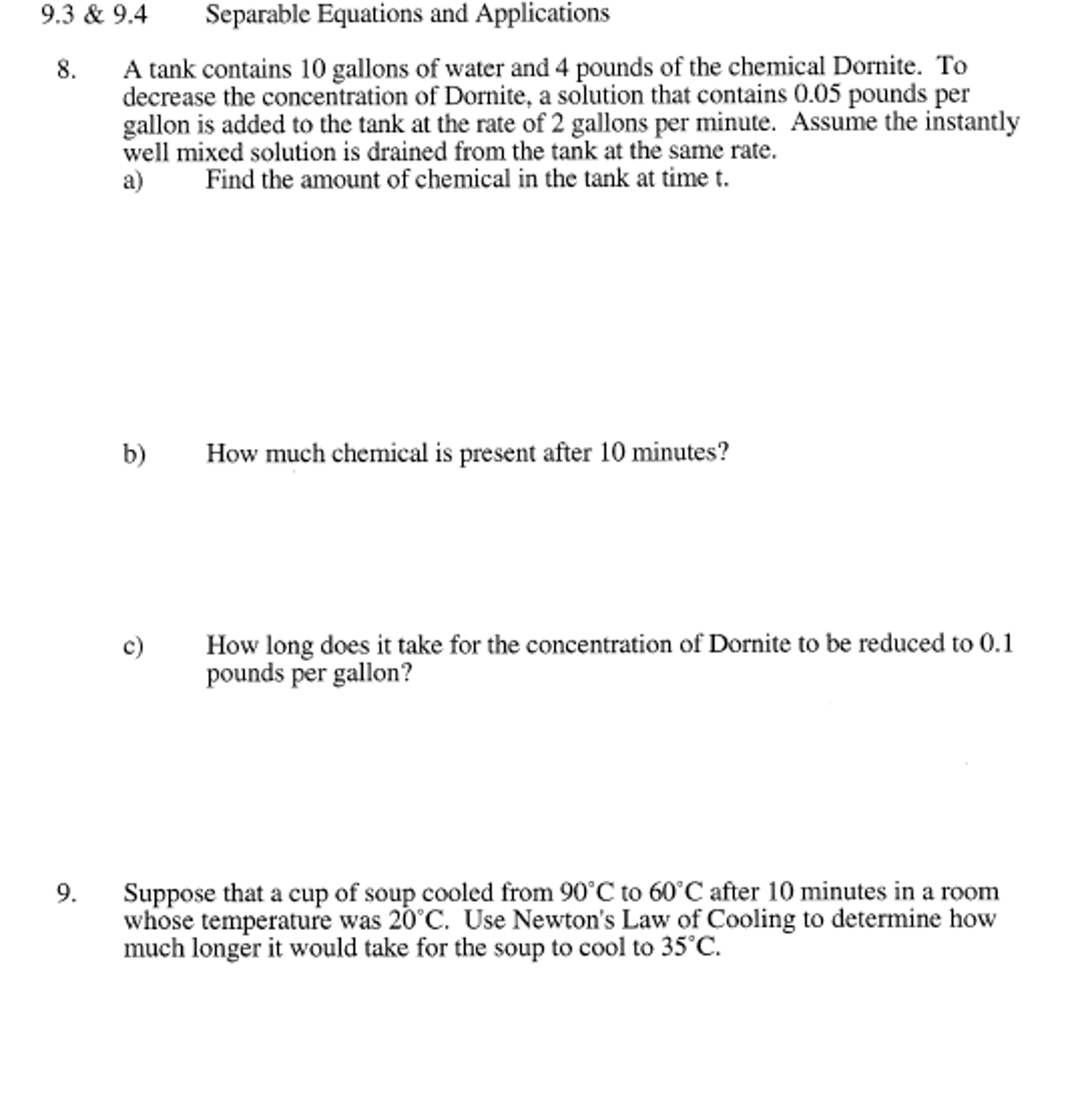 Solved A tank contains 10 gallons of water and 4 pounds of