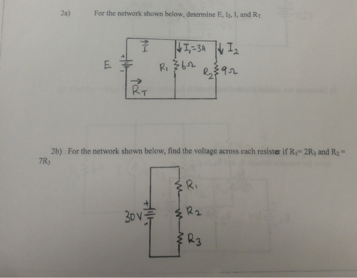 Solved For the network shown below, determine E, I_2, I, and | Chegg.com