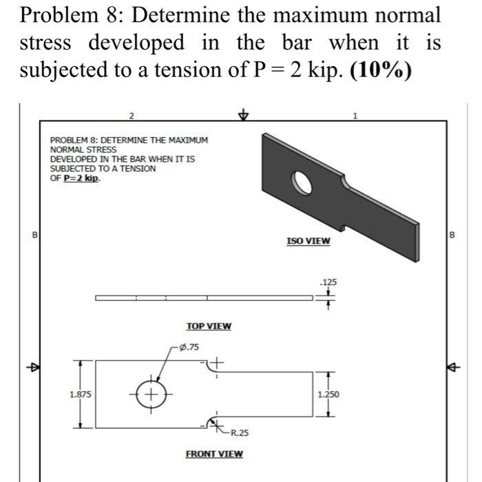 Solved Determine the maximum normal stress developed in the | Chegg.com