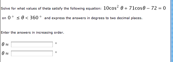 Solved Solve for what values of theta satisfy the following | Chegg.com