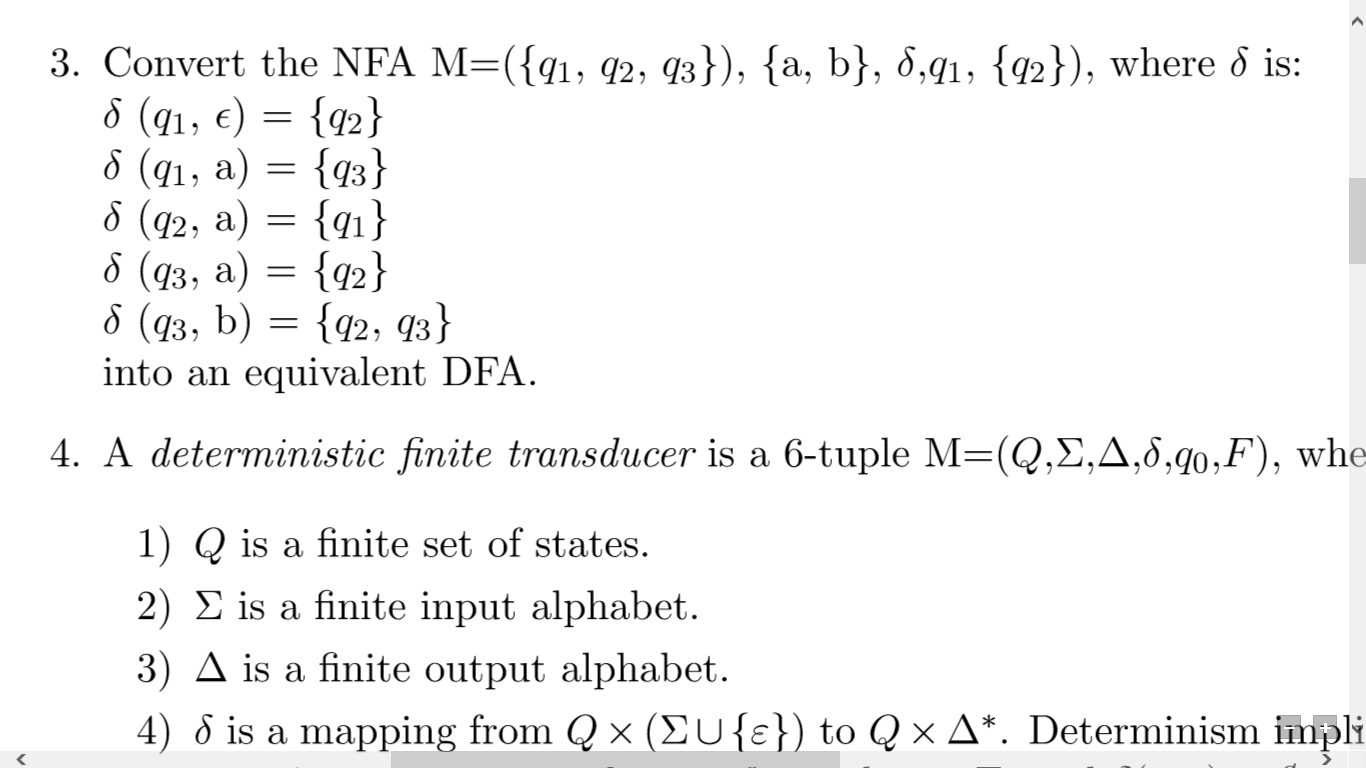 Solved 3. Convert The NFA M=({q1, Q2, Q3}), {a, B}, Delta, | Chegg.com