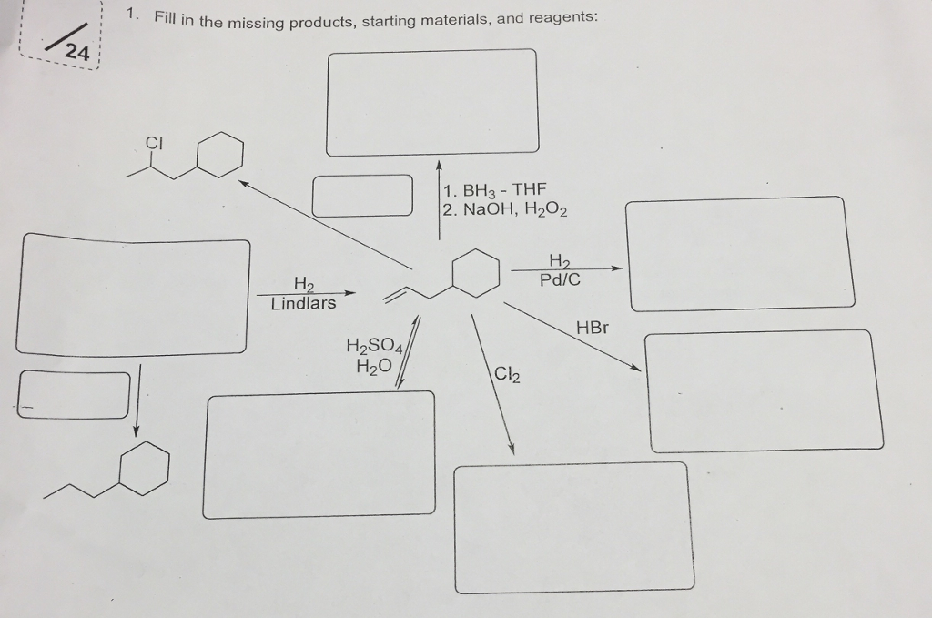 Solved Fill In The Missing Products Starting Materials And 6840