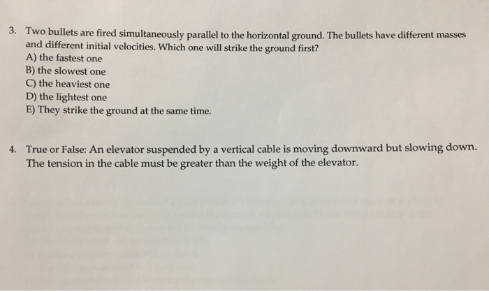 Solved Two bullets are fired simultaneously parallel to the | Chegg.com