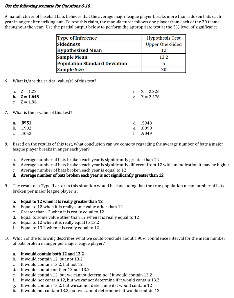 Solved Use the following scenario for Questions 6-10. A | Chegg.com