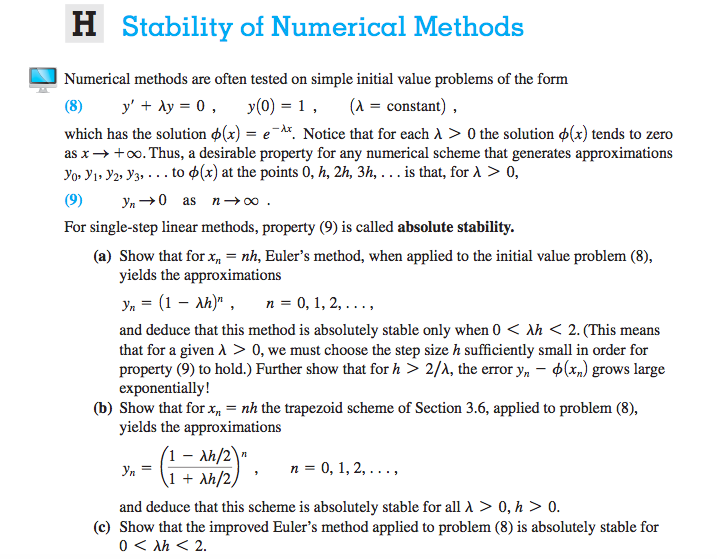 Solved Numerical methods are often tested on simple initial | Chegg.com