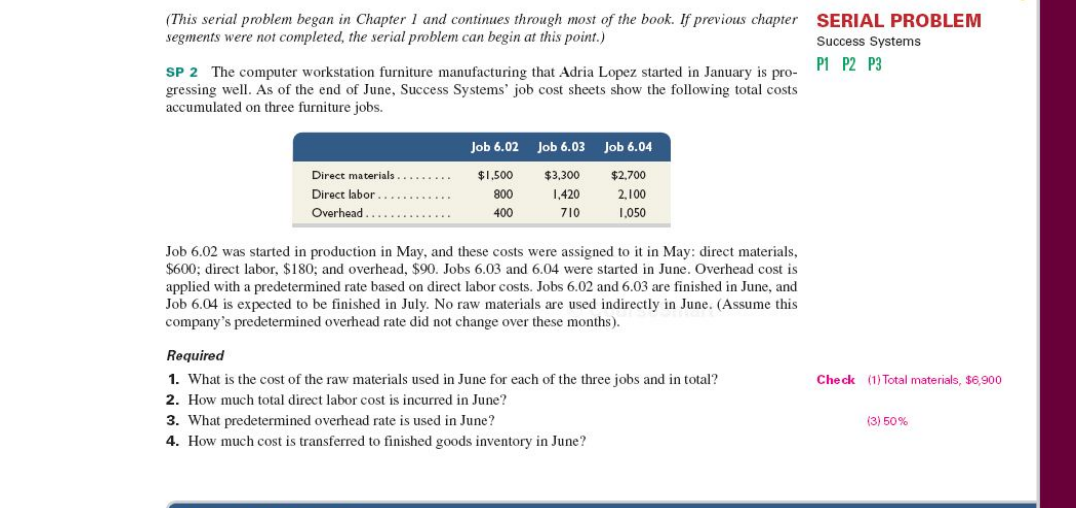 Solved (This serial problem began in Chapter 1 and continues | Chegg.com