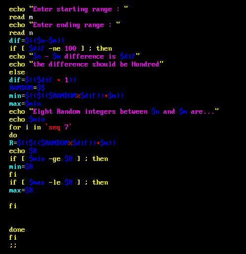 Solved echo "Enter starting range" read m echo "Enter ending | Chegg.com