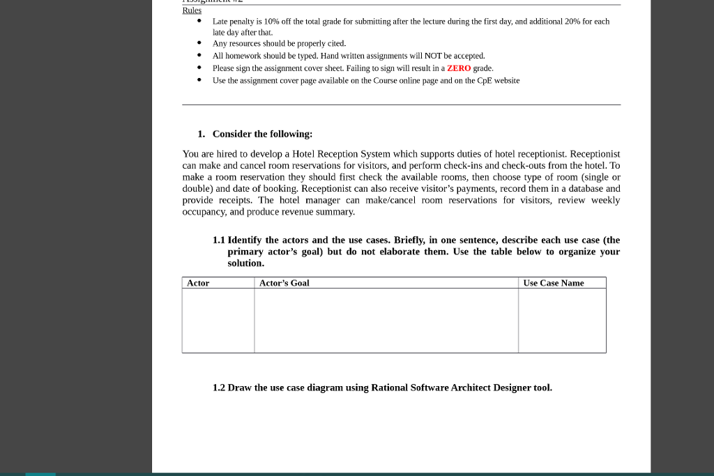 Solved Rules Late Penalty Is 10 Off The Total Grade For Chegg