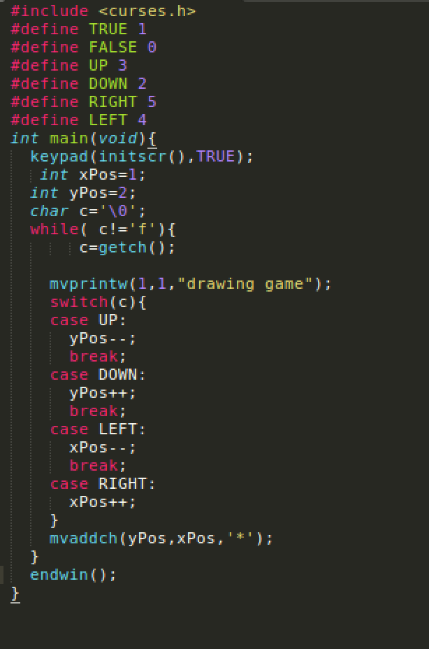 Solved write a program in c that uses the curses library | Chegg.com