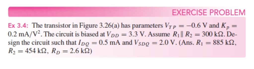 Solved The transistor in figure 3.26(a) has parameters vtp = | Chegg.com