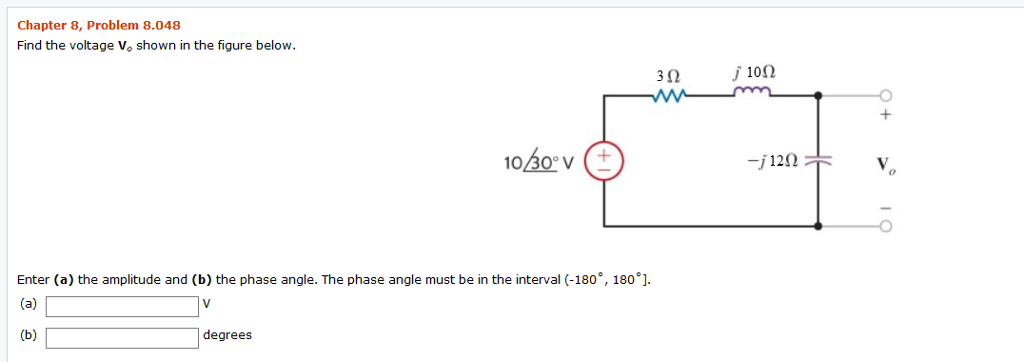 Solved Chapter 8, Problem 8.048 Find the voltage Vo shown in | Chegg.com