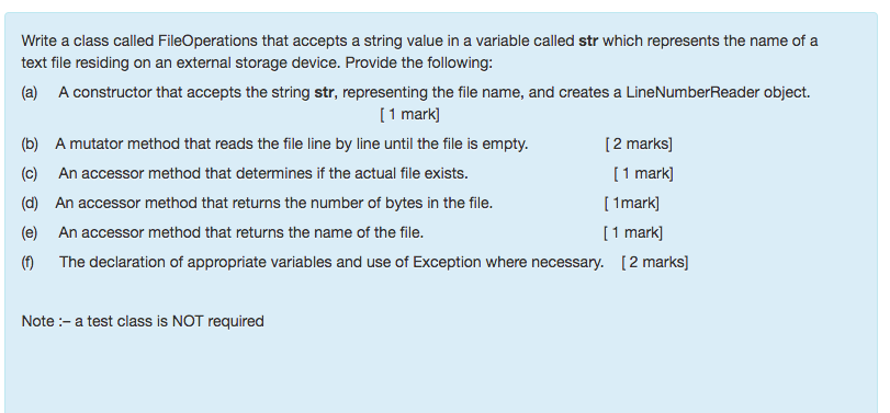 Solved Write a class called FileOperations that accepts a | Chegg.com