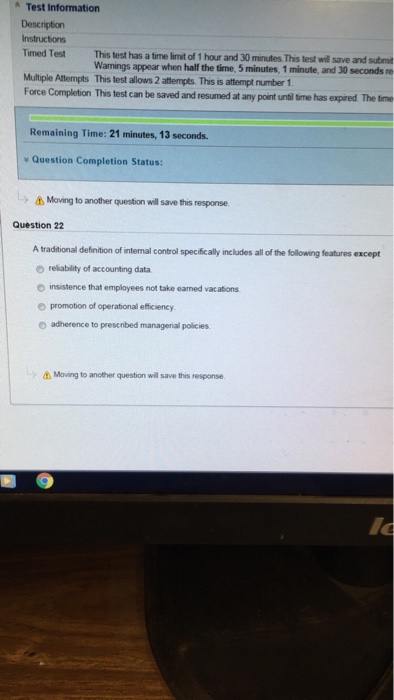 Solved A Traditional Definition Of Internal Control Chegg