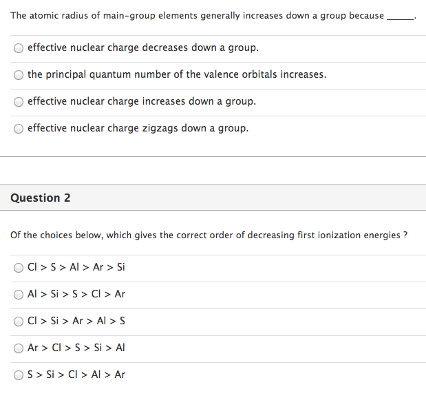 Solved The atomic radius of main-group elements generally | Chegg.com