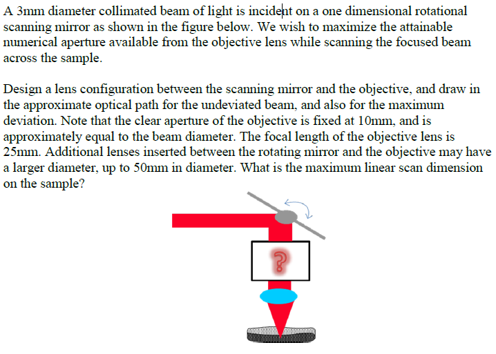 Solved A 3mm diameter collimated beam of light is incident | Chegg.com