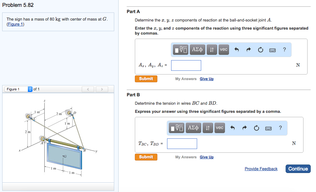 The sign has a mass of 80 kg with center of mass at | Chegg.com