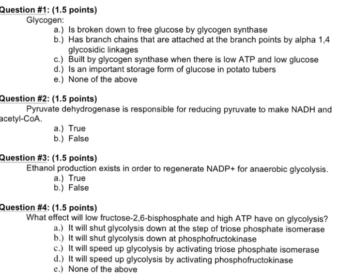 Solved Glycogen: Is broken down to free glucose by glycogen | Chegg.com