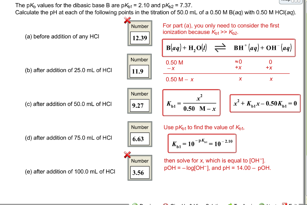 Solved The PKb Values For The Dibasic Base B Are PKb1 2.10 | Chegg.com