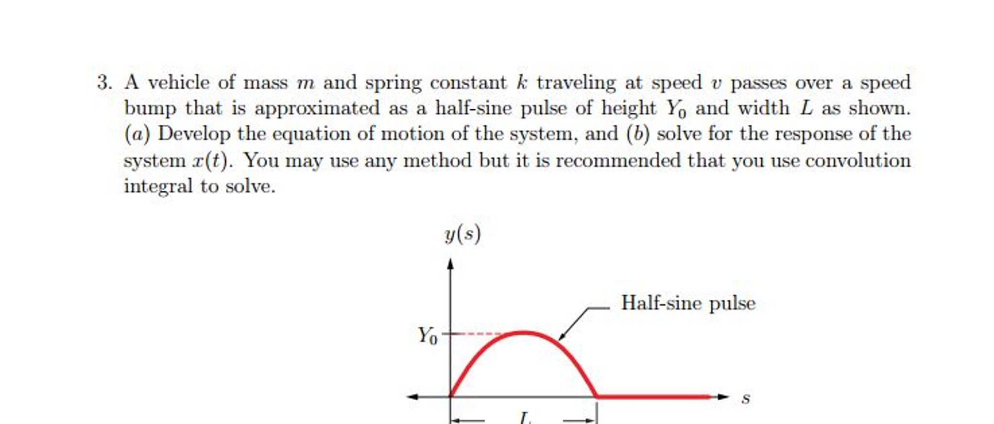 A vehicle of mass m and spring constant k traveling | Chegg.com