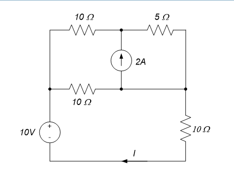 Solved For the circuit shown, find the current I using mesh | Chegg.com