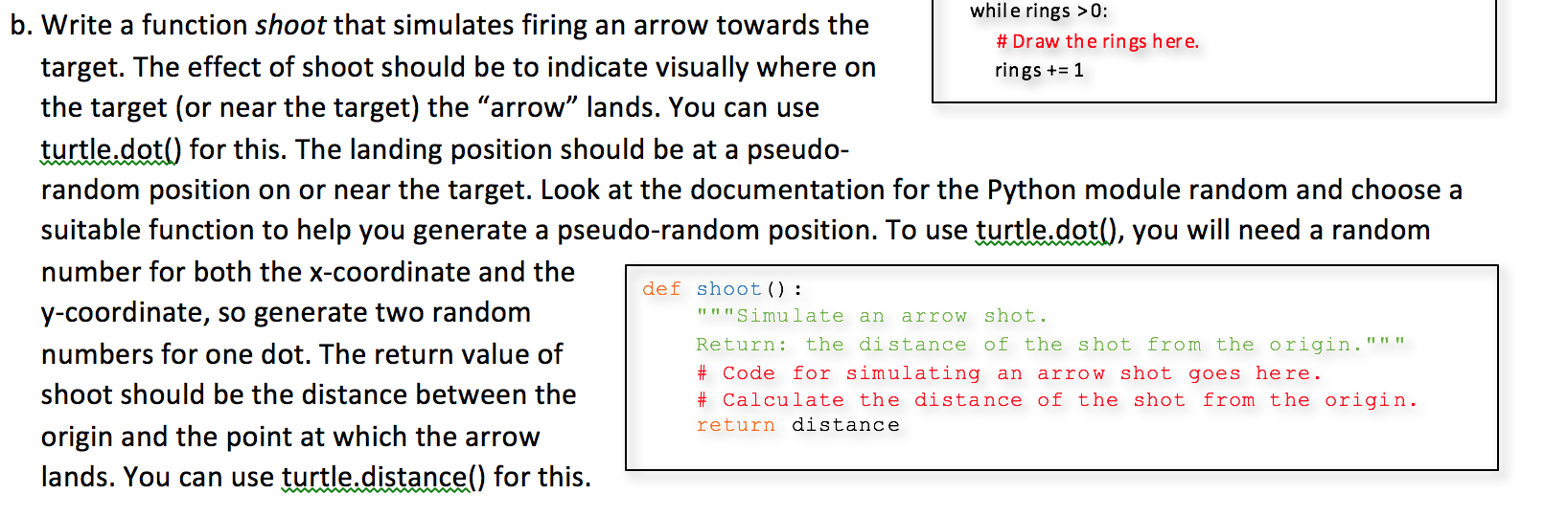 Solved I have to code up a turtle program that resembles an | Chegg.com