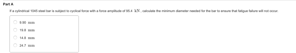 Question 9.42 The S - N curve for 1045 steel under | Chegg.com