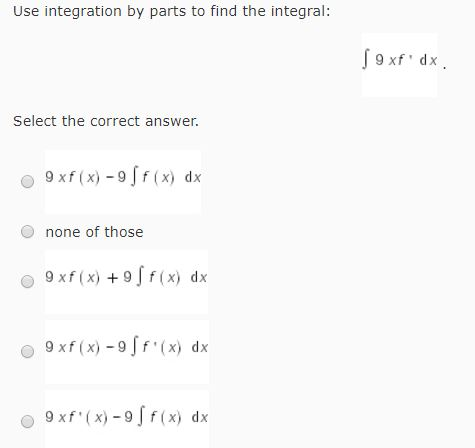 Solved Use Integration By Parts To Find The Integral Chegg Solved Use Integration By Parts To Find The Integral Chegg