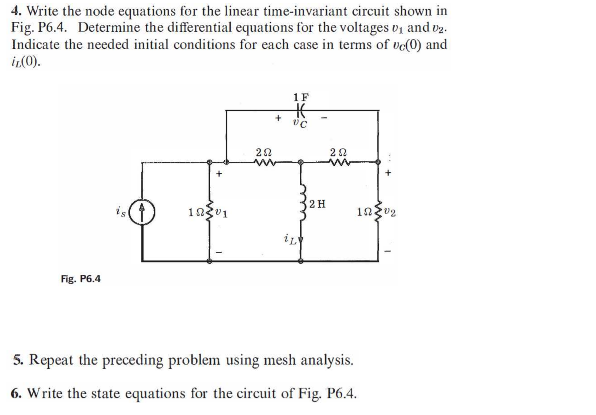 Solved Write the node equations for the linear | Chegg.com