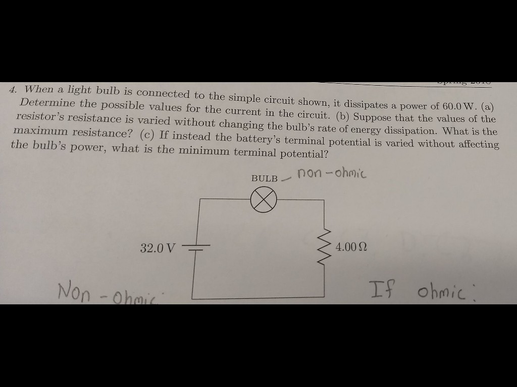 Solved d. When a light bulb is connected to the simple