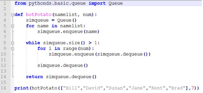 Solved from pythonds.basic.queue import Queue 1 2 3 def | Chegg.com