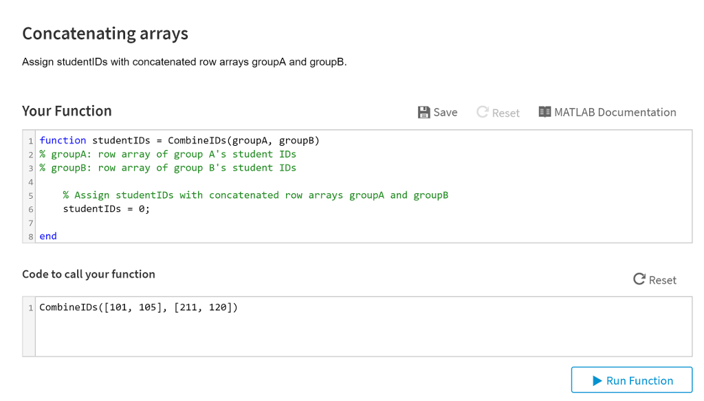 Solved Concatenating arrays Assign studentlDs with Chegg