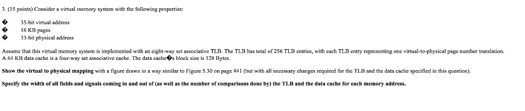 3 15 Points Consider A Virtual Memory System With Chegg 3 15 Points Consider A Virtual Memory System With Chegg