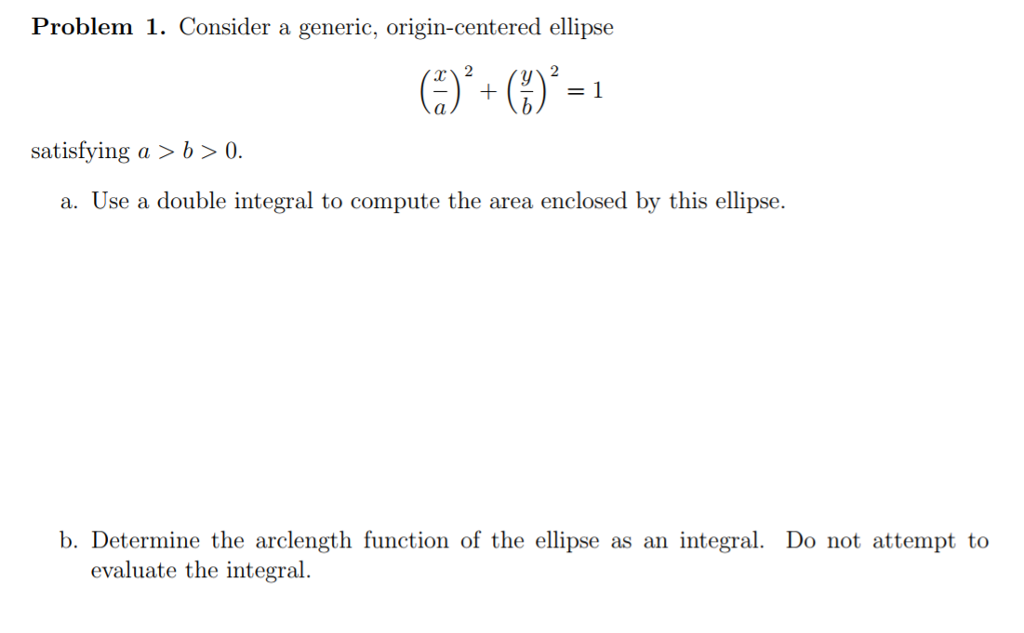 Solved Problem 1 Consider A Generic, Origin Centered | Cheggcom