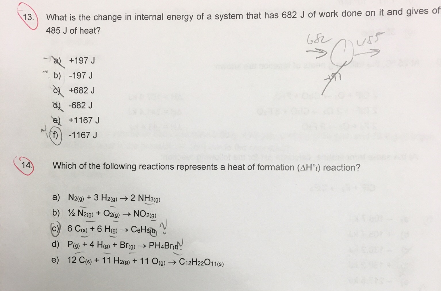 Solved 13 What is the change in internal energy of a system