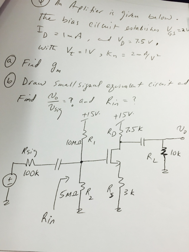 Solved An amplifier is given below. The bias circuit | Chegg.com