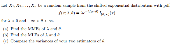 Solved I is the notation of x. f should be a pdf of shifted | Chegg.com