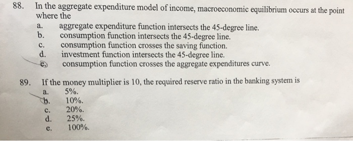 Solved In the aggregate expenditure model of income, | Chegg.com