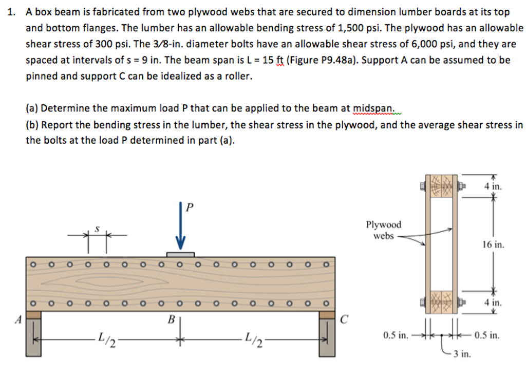 Solved A box beam is fabricated from two plywood webs that