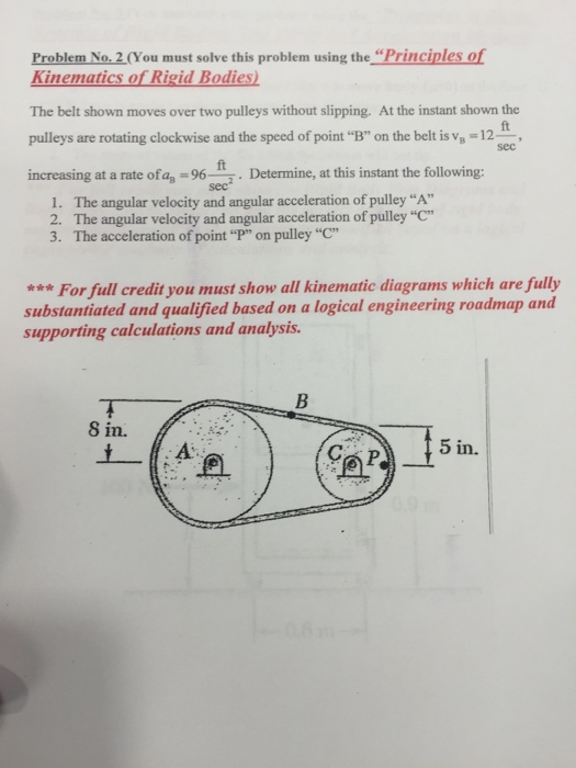 Solved The belt shown moves over two pulleys without