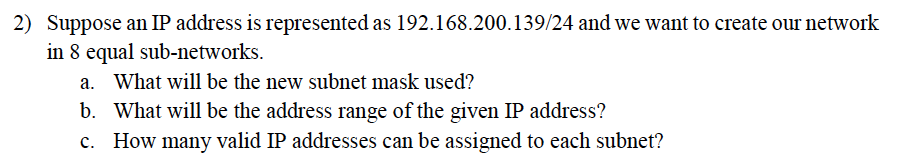 Solved 2) Suppose an IP address is represented as | Chegg.com