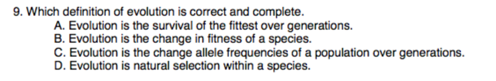 solved-9-which-definition-of-evolution-is-correct-and-chegg